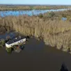 photo  juigné-sur-loire, le 24 février 2026. certaines habitations en boire de loire sont cernées par l’eau. 