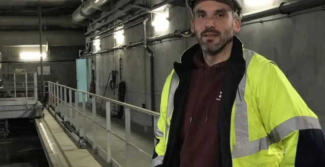 photo  baptiste prunier, pilote de projets au sein de la direction eau assainissement et pluviale à angers loire métropole, dans la station d’épuration de la baumette à angers.  &copy;  ouest-france 