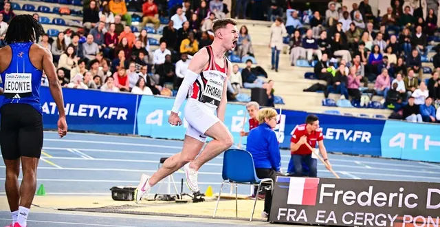 photo  il y a un an, à miramas, antoine thoraval (ea mondeville hérouville) décrochait son premier titre de champion de france élite sur 60 m.  &copy;  stadion actu/maxppp 