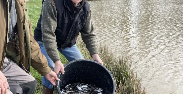 photo  les bénévoles de l’aappma mobilisés pour le réapprovisionnement des plans d’eau.  &copy;  le maine libre 