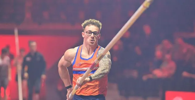 photo  théo derobert a hissé son record à 5,42 m lors du perch x’trem.  &copy;  guillaume marie 