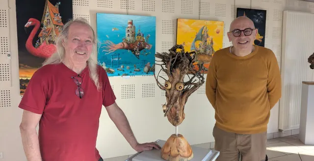 photo  jean deletre (à gauche) et dom b présentent leur univers à la galerie des arts.  &copy;  co 