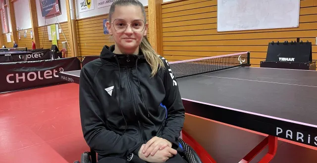 photo  cholet, samedi 28 février. maéva olivier est double championne d’europe de para tennis de table en simple et double mixte.  &copy;  co - victor boutonnat 