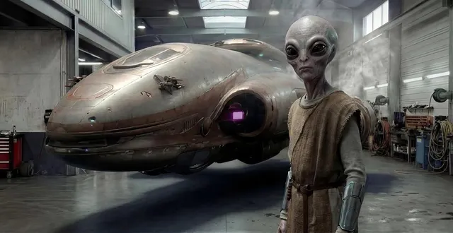 photo  l'extraterrestre, nouvelle star du garage bruno vaillant.  &copy;  dr 