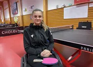 photo  cholet, samedi 28 février. maéva olivier est double championne d’europe de para tennis de table en simple et double mixte. 
