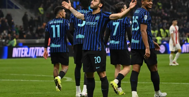 photo  l’inter milan d’hakan calhanoglu s’est imposé face au genoa (2-0), ce samedi 28 février.  &copy;  andreas solaro / afp 