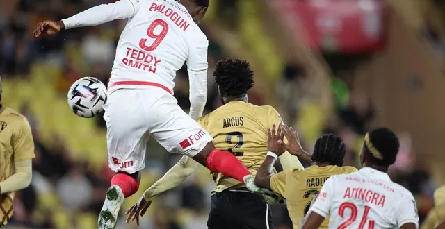 photo  monaco, samedi 28 février. balogun, auteur d'un but, a permis à l'as monaco de faire la différence face au sco d'arcus.  &copy;  afp 