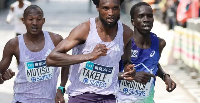 photo  l’éthiopien tadese takele gagne avec succès le marathon de tokyo ce dimanche 28 février.  &copy;  jun yasukawa / afp 