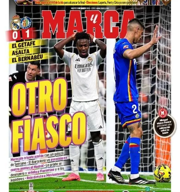 photo la une de marca ce mardi 3 mars.  ©  marca