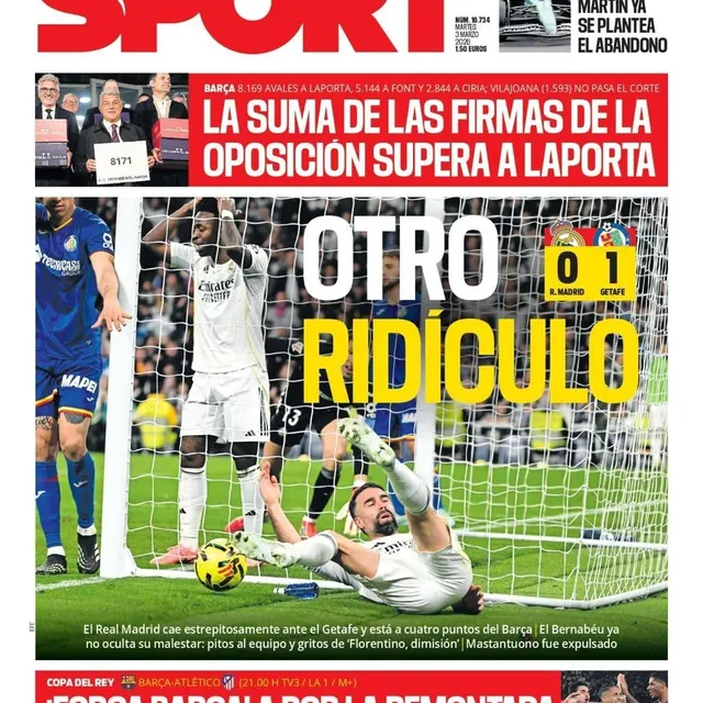 photo la une de sport ce mardi 3 mars.  ©  sport