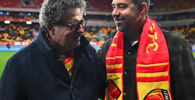 photo  thierry gomez, le président du mans fc, et pedro oliveira, le patron du fonds outfield, nouvel actionnaire majoritaire du club sarthois.  &copy;  franck dubray / ouest france 