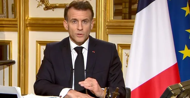 photo  le président de la république emmanuel macron pendant son allocution, mardi 3 mars 2026.  &copy;  ouest-france 