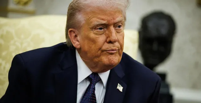 photo  le président américain donald trump lors d’une réunion avec le chancelier allemand friedrich merz à la maison blanche, le 3 mars 2026 à washington.  &copy;  samuel corum - pool via cnp / dpa picture-alliance via afp 