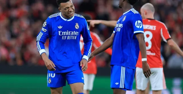 photo  kylian mbappé lors du barrage aller de ligue des champions entre benfica et le real madrid à l’estadio da luz de lisbonne, le 17 février 2026.  &copy;  patricia de melo moreira / afp 