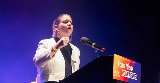photo  mathilde panot, lors d’un meeting à rennes pour les élections municipales.  &copy;  nurphoto via afp 