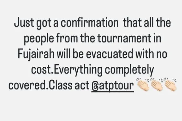 photo ilya ivashka s’est étonné que l’association des professionnels de tennis propose d’évacuer les joueurs bloqués aux émirats arabes unis contre une somme de 5 000 €, avant de saluer la décision de l’atp, le lendemain, qui a proposé de les rapatrier gratuitement.  ©  capture d’écran instagram