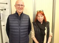 photo  dominique combe, la candidate (à droite) accompagnée de roger lebreton, adjoint sortant. 