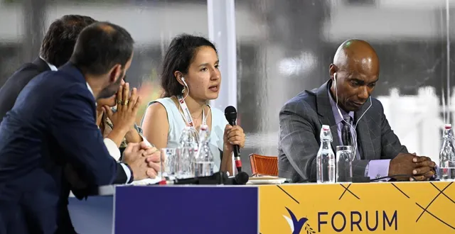 photo   une conférence plénière sur les « défenseurs de la liberté » lors de la 7e édition du forum, en 2024.  &copy;  thomas bregardis, archives ouest-france 