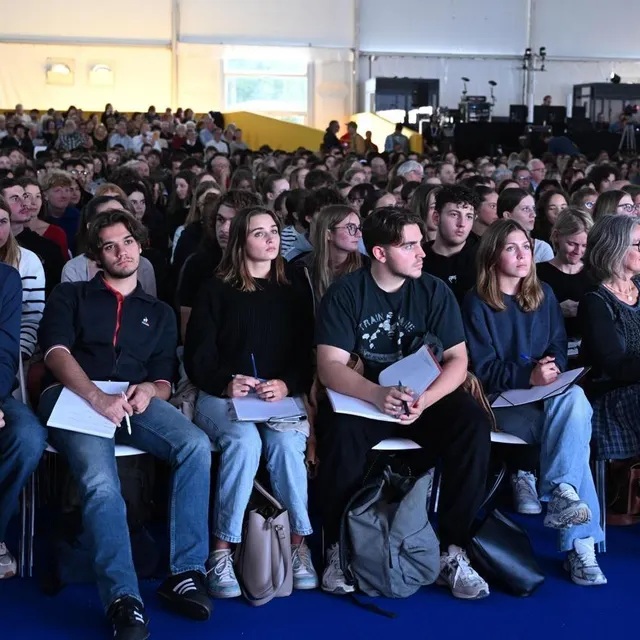 photo le forum mondial normandie pour la paix, à caen, en 2024.  ©  thomas bregardis, archives ouest-france
