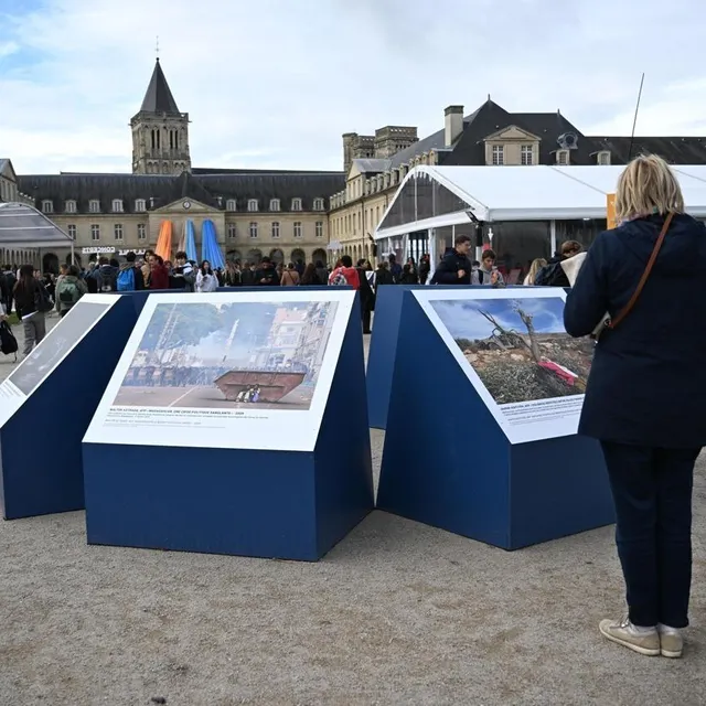 photo des expositions seront visibles sur le village du forum normandie pour la paix, à caen.  ©  thomas bregardis, archives ouest-france