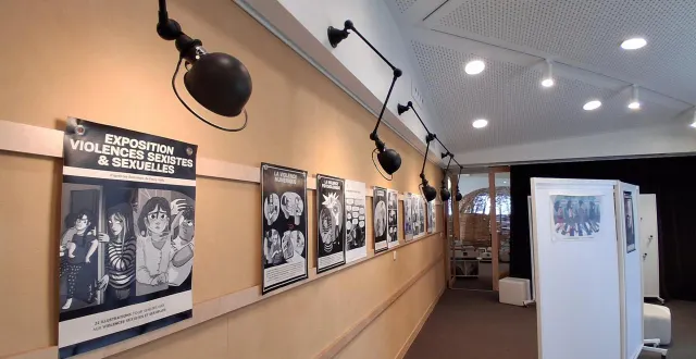 photo  l’exposition « violences sexistes et sexuelles » de l’illustratrice fanny vella est en place dans la médiathèque taïga et accessible aux horaires d’ouverture.  &copy;  médiathèque taïga 