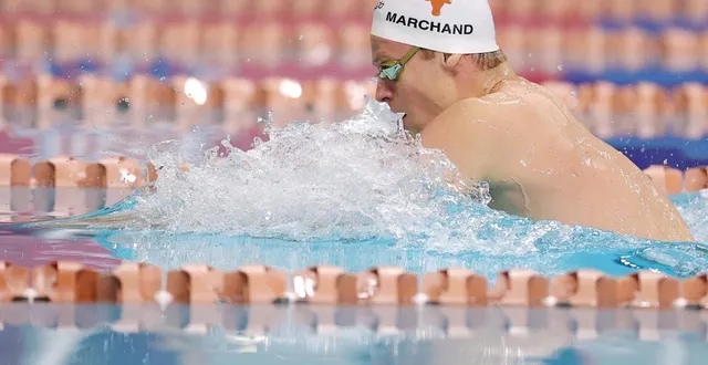 photo  léon marchand (ici lors du pro swim series d’austin), s’est imposé sur 200m dos et 200m brasse ce mercredi 4 mars à westmont.  &copy;  alex slitz / getty images via afp 
