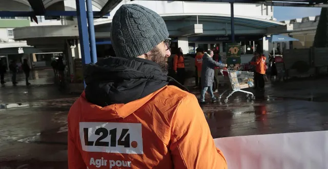 photo  les militants de la cause animale mènent régulièrement des actions devant les supermarchés.  &copy;  archives co - benoît felace 