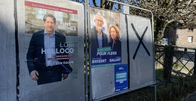 photo  les candidats lori helloco et jean-françois brisset partent du constat qu’il y a un manque de sécurité à flers (orne).  &copy;  ouest-france 