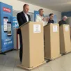 photo  les candidats ont débattu pendant 1 h 30. de gauche à droite : benoît nicolardot, fabrice brivain, nicolas leudière et franck desgranges. 