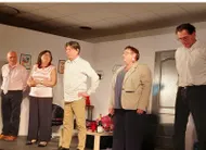 photo  pascal, josépha, yannick, sylvie et jean-eude, comédiens amateurs drôles et truculents, ont bien fait rire la salle. 