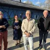photo  de gauche à droite : albert le monnier, christiane baquelin, christian rousselin et thierry, de la ligue de l’enseignement. 