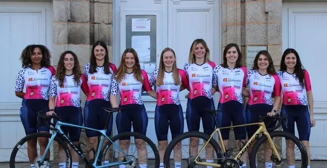 photo  les coureuses de la formation de l’uc alençon damigny (n2, cyclisme) lors de la présentation officielle, en février.  &copy;  fournie par l’ucad 