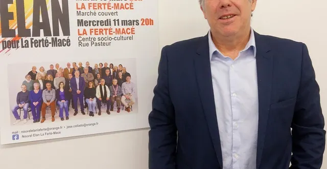 photo  josé collado qui mène la liste un nouvel elan pour la ferté-macé présente ses objectifs et ses projets.  &copy;  ouest-france 