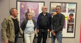 actu cin&eacute;ma  christian plumejeau, patricia pineau, thierry lairez et philippe jammes réunis pour préparer l’ouverture du festival regards sur le cinéma européen, jeudi prochain à la pommeraye (maine-et-loire). 