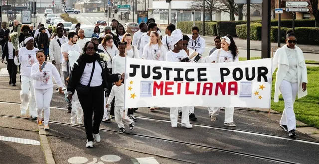 photo  entre l’église saint-martin et l’immeuble où vivait le père de l’enfant, la marche blanche a rendu hommage à la petite méïliana, ce samedi 7 mars 2026, au mans (sarthe).  &copy;  ouest-france 