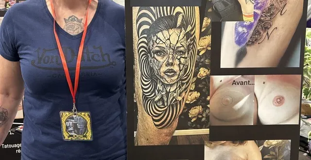 photo  carole propose aux femmes ayant eu un cancer du sein un tatouage en trompe-l’œil. le résultat est bluffant.  &copy;  photo le maine libre 