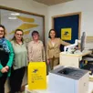 photo de gauche à droite : annie gorjeu, responsable formation, stéphanie chatelain, formée pour remplacement, cécile lehoux, employée de l’agence postale communale et véronique cantin, maire.