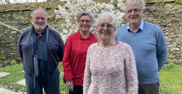 photo  jacques graveleau (à droite de l’image), marie-claude caillaud (n° 2 sur la liste), marcel le meut (n° 3) et bernadette gohier (n° 4) basent leur programme sur une gouvernance différente.  &copy;  co 