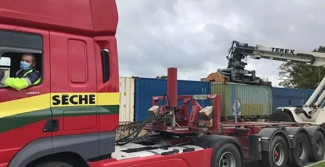 photo  sur le site longuefuye, près de château-gonthier (mayenne), pionner en pays de la loire pour le ferroutage. aujourd’hui, saint-berthevin et angers ont aussi des projets.  &copy;  archives ouest-france 