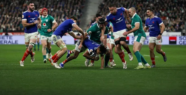 photo  vainqueurs de l’irlande en ouverture du tournoi 2026, les bleus termineront l’édition 2027 à dublin.  &copy;  klaudia radecka / afp 