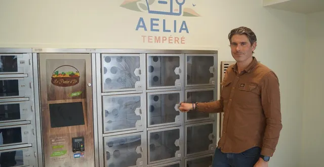 photo  loïc brière ouvre sa boutique aelia, initiales de ses enfants et de sa femme, un locker à casier qui fournira des denrées locales en libre-service.  &copy;  ouest-france 