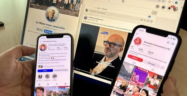 photo  les sept candidats et candidates aux élections municipales du mans, en mars 2026, mènent aussi campagne sur les réseaux sociaux.  &copy;  ouest-france 