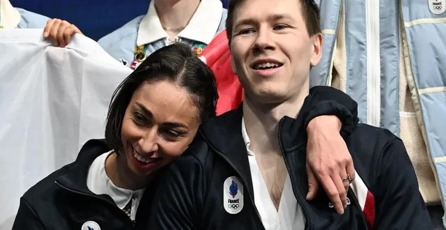 photo  camille (à gauche) et pavel kovalev viennent de participer aux jo de milan cortina (italie).  &copy;  afp 