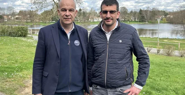 photo  arnaud rousseau (à g.), président de la fnsea et jean-baptiste rasillard, qui termine son intérim à la tête de la fnsea 79.  &copy;  co-fabien gouault 