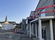 photo  construction en cours de petits logements sociaux de la nantaise d’habitations, à conquereuil (loire-atlantique). 
