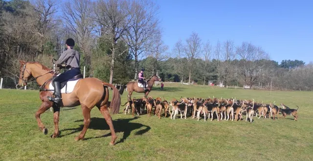 photo  stéphane portier et son fils julien encadrant la meute.  &copy;  co 