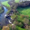 photo  réalisé par un drone, un cliché de l’èvre et d’un moulin à raz-gué, à montrevault-sur-èvre. 