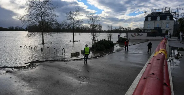 photo  le port des noues aux ponts-de-cé sous les eaux le 16 février dernier.  &copy;  co – laurent combet 