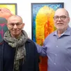 photo pierre massaoui qui expose ses œuvres jusqu’à fin avril aux côtés de michaël hertrich, le galeriste.