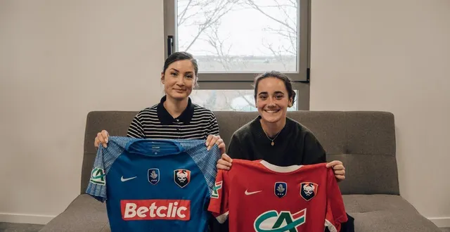 photo  eva lauret (à gauche) et inès brahmia-erhel (à droite), joueuses du sm caen en d3f, étaient les invitées de notre podcast rouge et bleu.  &copy;  anthonin cathrine - sm caen 